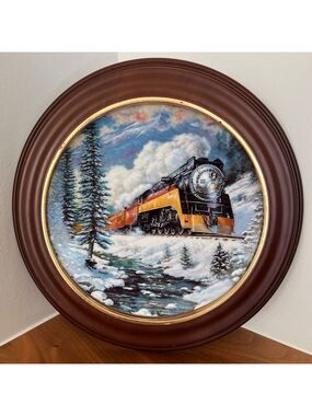 VINTAGE Daylight Run 1993 Winter Rails Plate & Vanhygen and Smythe Plate Frame